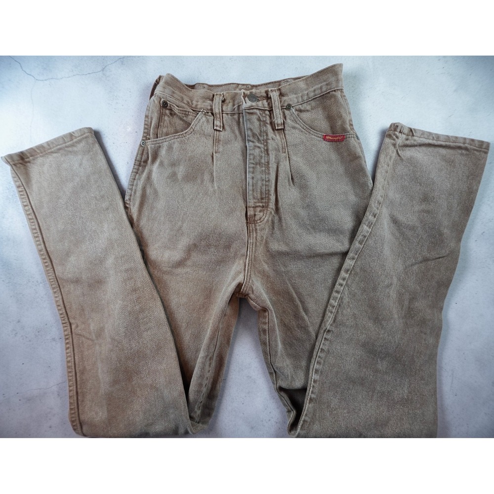 Vtg Wrangler Bareback Jeans Womens 6x36 Straight Leg Brown Denim Western Cowgirl